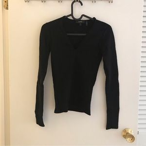 Theory wool balck V neck sweater